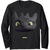 DreamWorks Dragons Toothless Night Fury Big Face Costume 3D Long Sleeve T-Shirt