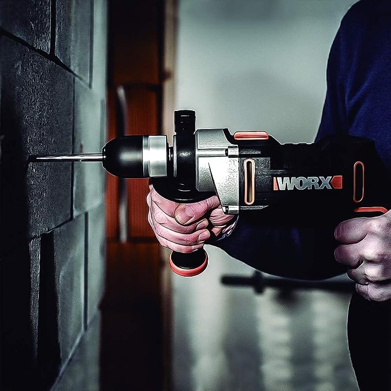 Furadeira de impacto 810w | worx | wx318 | 3.000 rpm | 48.000 ipm | mandril de perfuração de 13 mm | controle de velocidade variável | inclui estojo, 3 brocas hss e 3 brocas para concreto