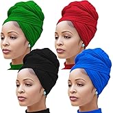 Nonbongoy Head Wraps for Black Women Stretch Headwraps Large Hair Wraps Hijab Scarves for Muslim Head Scarf Turban Headbands
