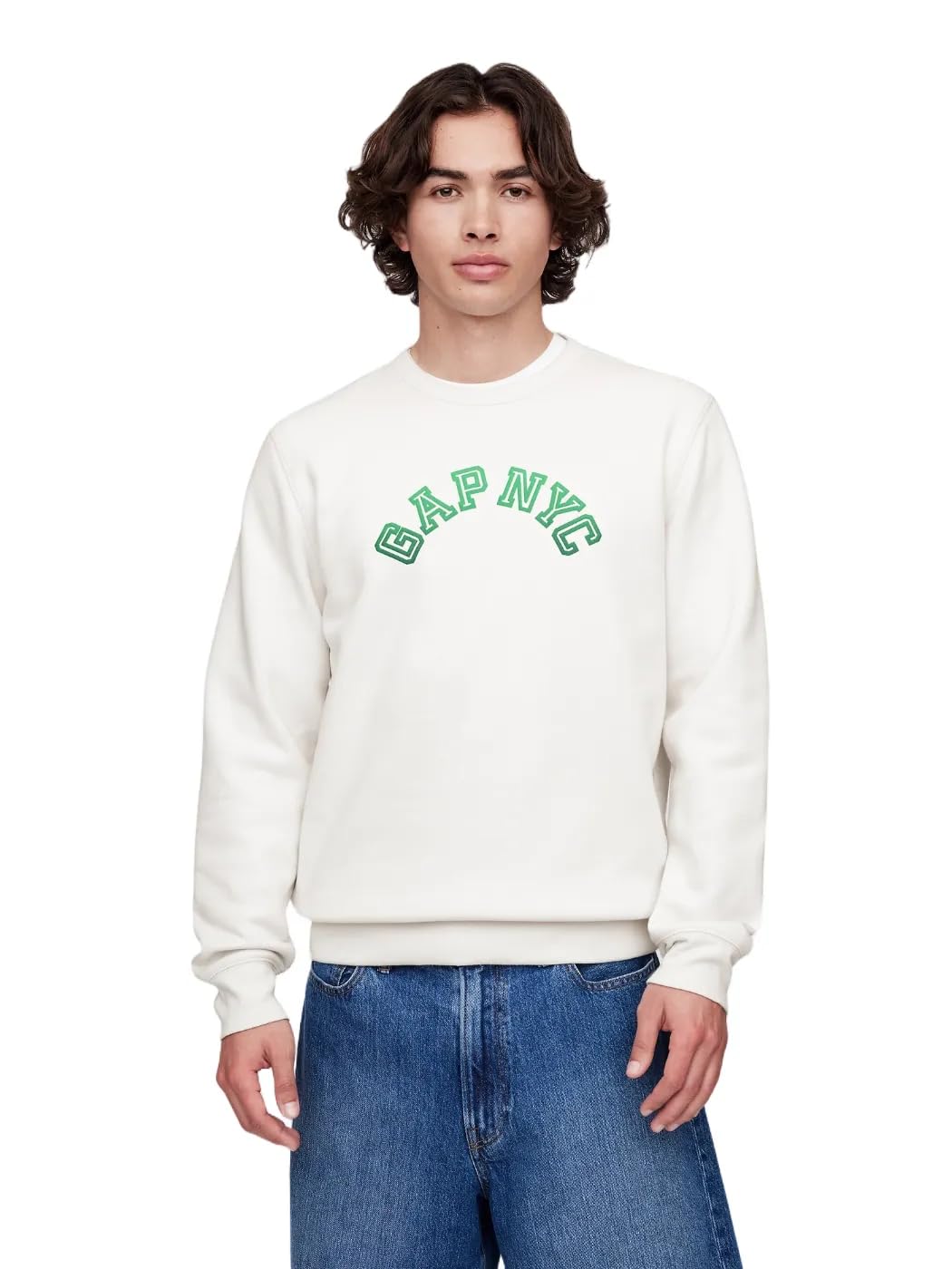 GAP Mens Fashion Logo Crew Sweatshirt Khaki XXL