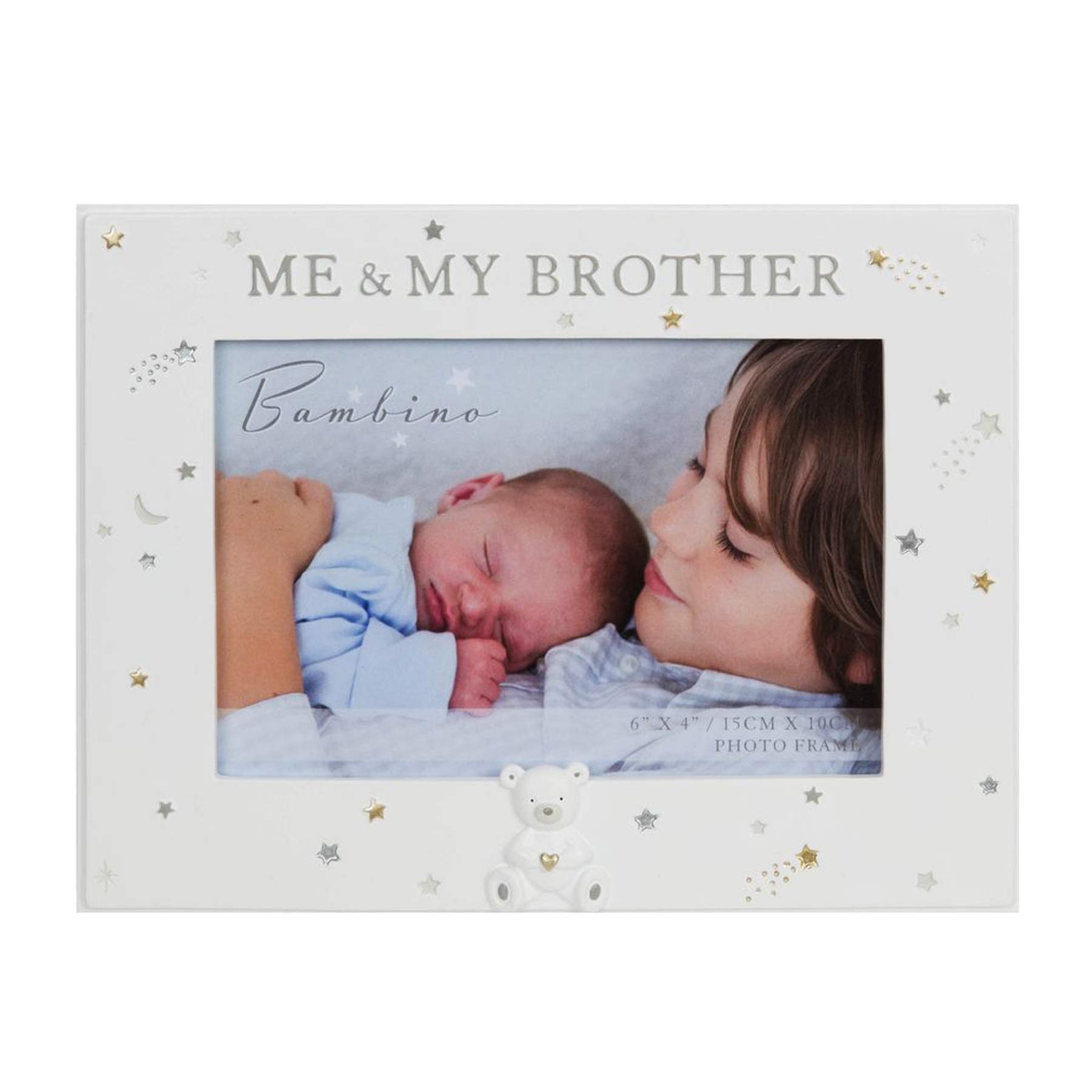 Baby 6” x 4” Photo Frame Cream Unisex - Me and My Brother 1032