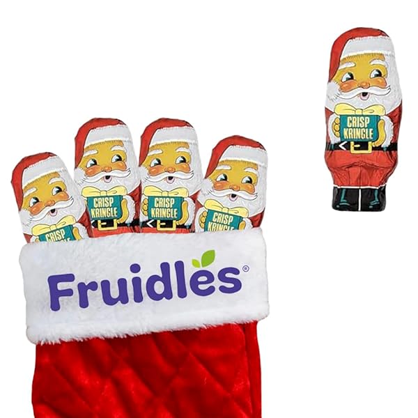 FRUIDLES CHRISTMAS MILK CHOCOLATE, CRISP KRINGLES PARTY BAG FILLERS, INDIVIDUALLY WRAPPED FOILS, KOSHER CERTIFIED DAIRY, NET. WT. 3OZ (85G) (3-PACK)