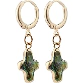 Nature Pearl Cross Earrings - Freshwater Beachy Elegant Christian Baroque Jewelry Gifts