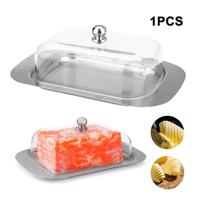 HIZLJJ Plato de mantequilla clásica con tapa |Se adapta a una ...