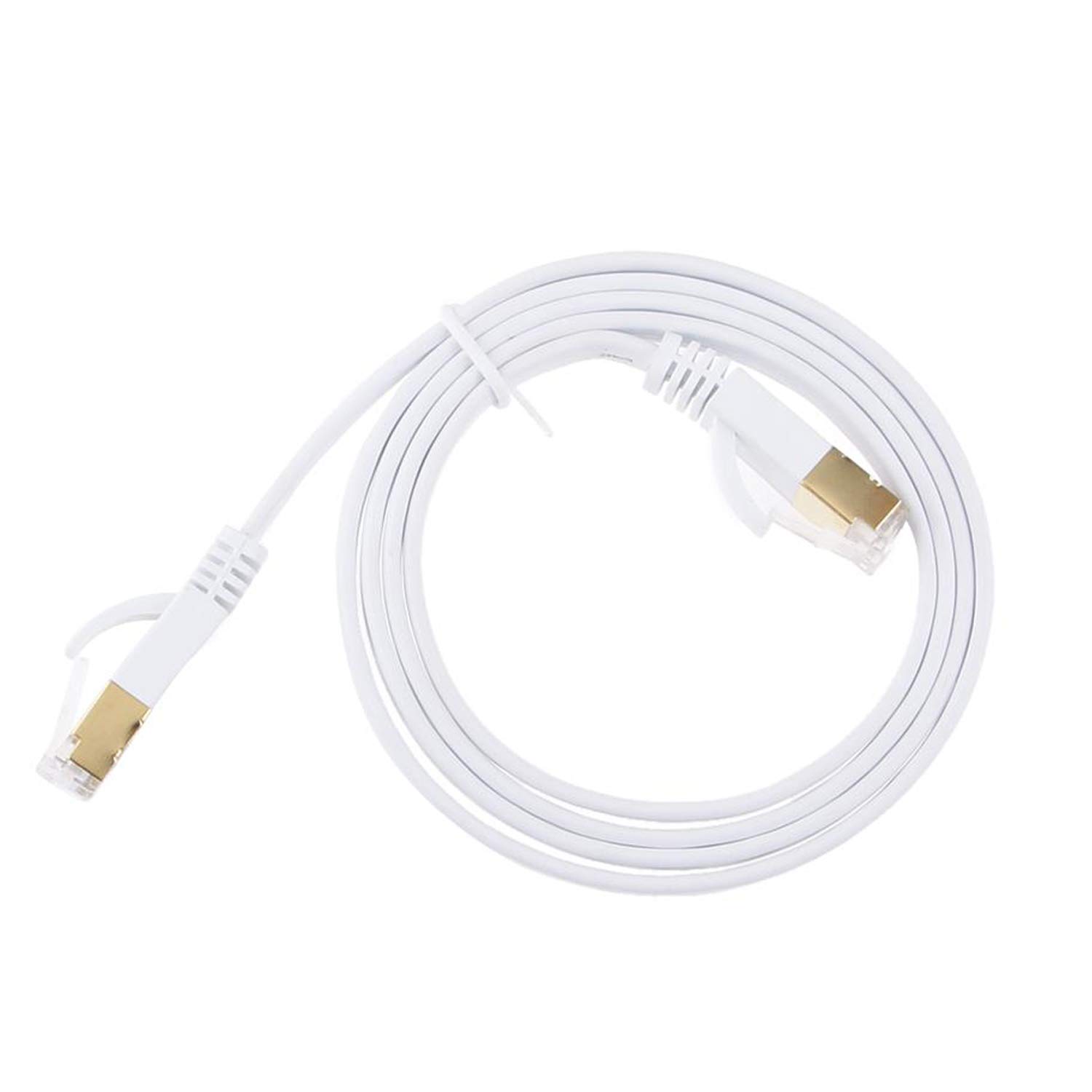 Trimming Shop Cat7 Ethernet Cable 1M, LAN RJ45 Network Cable, 600Mhz Upto 10Gbps, LAN Wire Cable for Computer, Laptop, Router, Modem (White)