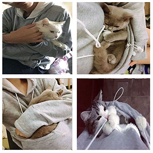 Womens Pet Carrier Shirts Kitten Puppy Holder Animal Pouch Hood