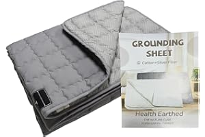 MINPWNP Grounding Mat for Bed, Grounding Cotton Pad Earth Mat with Silver Fiber for Stress Relief & Sleep Improvement 34.2"x50" Gray