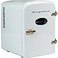 Frigidaire Retro Mini Personal Fridge Cooler, Holds up to 9 Cans, Portable for Car, Office, Bedroom, Dorm Room, or Cabin, Includes 110V AC and 12V DC cords - White Gold (Special Edition Color) on Fridge.com