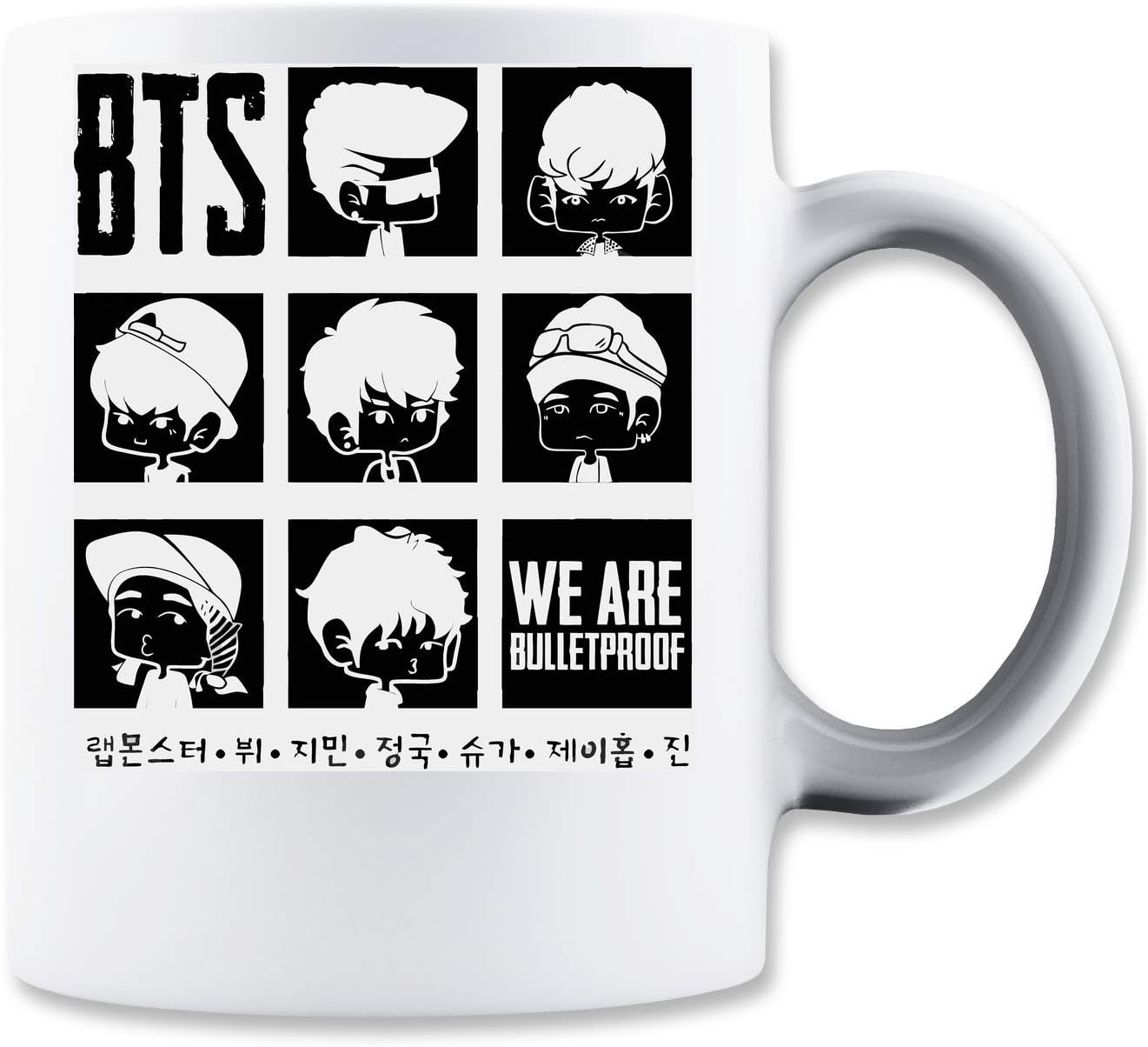 RaMedia BTS WE ARE BULLETPROOF Chibi Classic Tea Coffee Mug