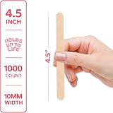 Gusto 1000 Count 4.5 Inch Wooden Sticks Multi-Purpose Crafts Ice Tongue view 2