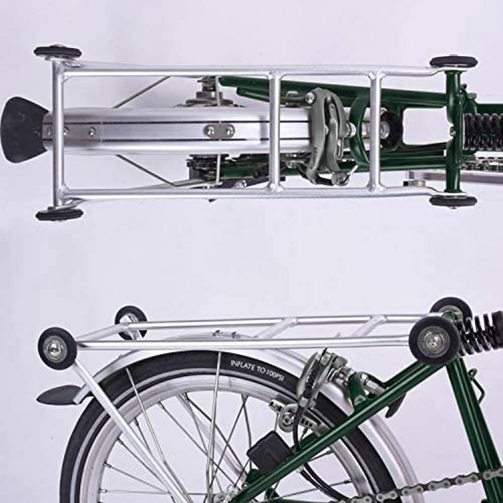 F+ COMPLETE RACK SET for BROMPTON (Rack + 4 wheels) SILVER