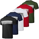 HovSiyla 1/5 Pack Running Shirts Men Sport Tops Dry Fit Gym Wicking Athletic T Shirts Breathable Cool Workout Shirts