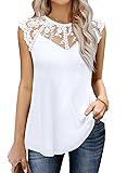 MIHOLL Women's Crochet Lace Camisole Basic Crewneck