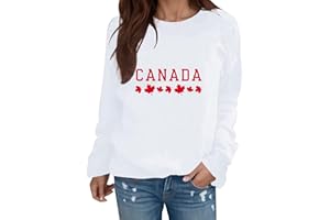 Womens Canada Sweatshirt Canadian Maple Leaf 3D Print Patriotic Tops Long Sleeve Canada Day Flag July 1st Spring Pullover