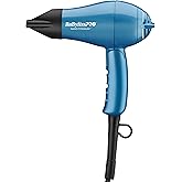 BaBylissPRO Nano Titanium Travel Hair Dryer, 1000 Watt Professional Blow Dryer with Concentrator Nozzle, Foldable Handle, Dua