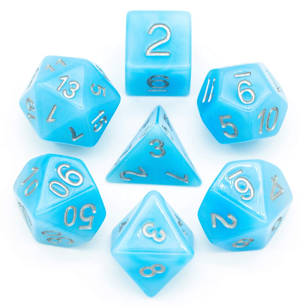 Buy HDdais Polyhedral DND Dice Sets 7Die Jade Dice for Dungeons and