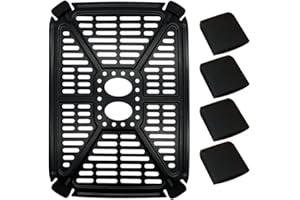 Replacement Air Fryer Grill Plate and Crisper Tray Compatible with For Foodi DZ401/DZ550 10QT DualZone Air Fryers, Non- Cooki