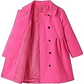 SOLY HUX Toddler Girl's Double Breasted Long Sleeve Trench Coat Teddy Lined Outerwear Winter Pea Coats Hot Pink 4Y