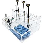 Dental Syringe Acrylic Organizer, YOUYA DENTAL Multi-Function Acrylic Dental Composite Organizer Transparent Resin Holder Applicator for Resin Adhesive Syringes Brush Dispenser Placement Rack (Medium)