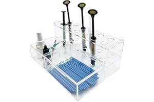 Dental Syringe Acrylic Organizer, YOUYA DENTAL Multi-Function Acrylic Dental Composite Organizer Transparent Resin Holder Applicator for Resin Adhesive Syringes Brush Dispenser Placement Rack Tool