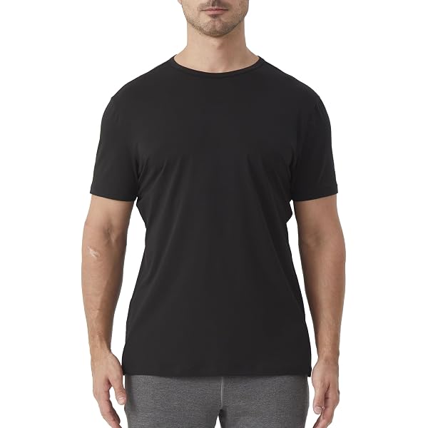 Fishers Finery Men's Keep-Tucked Undershirt - Cotton Modal Blend Crew Neck, Extra Long, S-XXL, 3-Pack Options