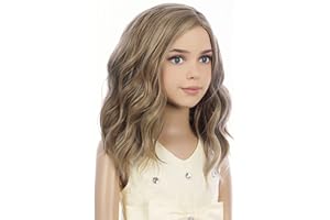 PATTNIUM Blonde Brown Wig Kids Short Curly Wig Mixed Brown Wig for Girls Cosplay Halloween Party Costume Heat Resistant Synthetic Hair Girls Wig (Brown Blonde)