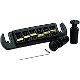 Guyker Guitar Bridge String Spacing 10.5mm, Zinc Alloy Dual-Tone Adjustable Wraparound Tune O Matic Bridge Tailpiece with Studs for 6 String Les Paul LP SG Electric Guitar (GM002, Black)