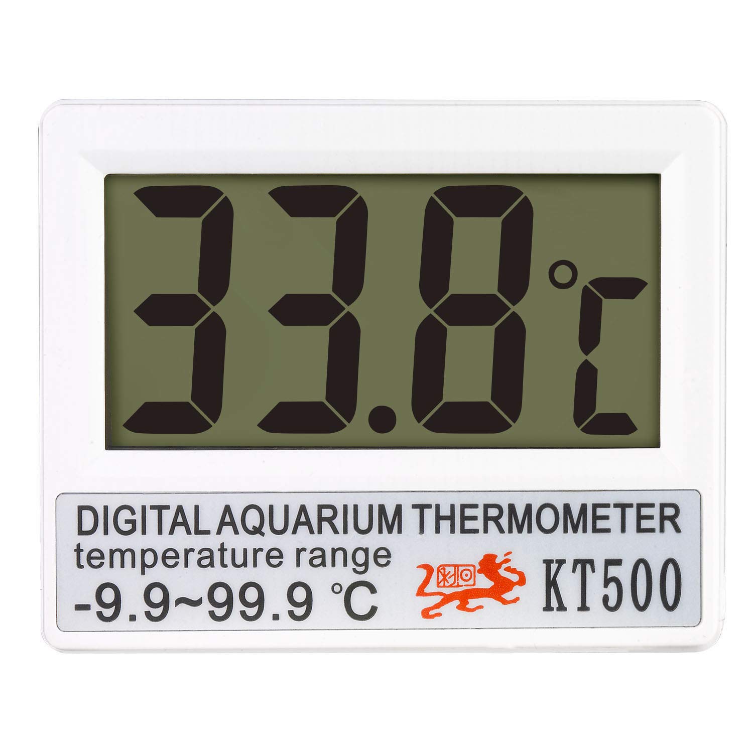 Aquarium Thermometer, Terrarium Water Temperature Digital Fish Tank Thermometer with Large LCD Display, Accurate Temperature Reading for Aquarium Terrarium Amphibians, Cordless Thermometer