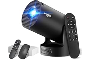 [Built-in Apps & 2026 Upgraded] Mini Projector with WiFi 6 and Bluetooth 5.4 Support 4K 1080P Auto Keystone 180° Rotatable Pr