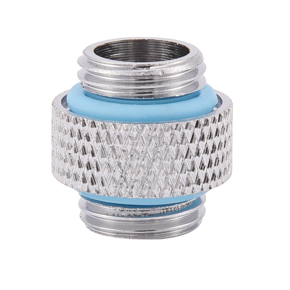 Aramox G1/4 Thread Male to Male Fitting Adapter for Computer Water Cooling System, Brass Chrome Plated, 18mm, 2 Pack