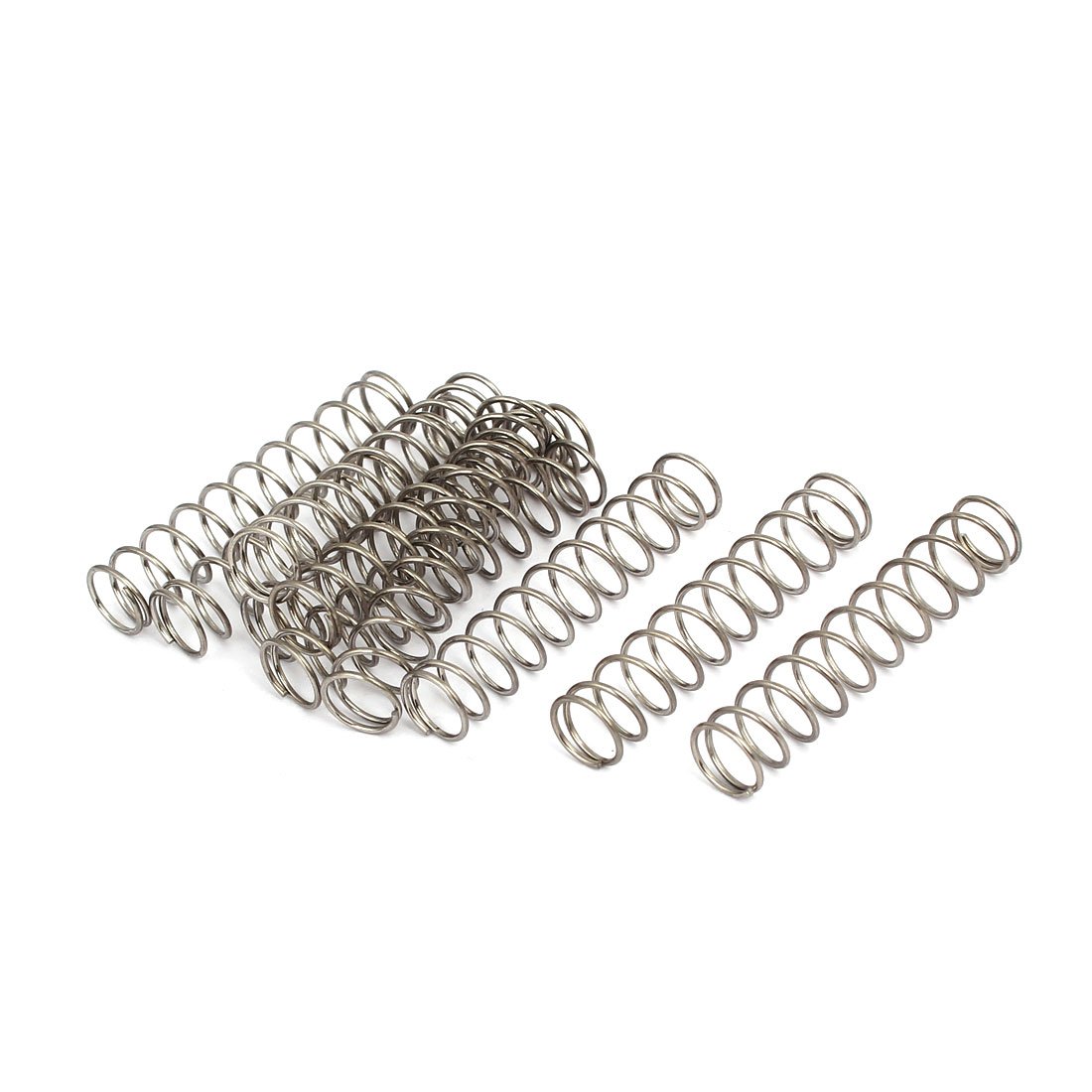 sourcingmap Compression Spring,304 Stainless Steel,9mm OD,0.8mm Wire Size,45mm Free Length,Silver Tone,10Pcs