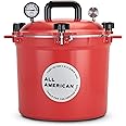 All American 1930 21.5qt Pressure Cooker/Canner (The 921), Tomato Red - Exclusive Metal-to-Metal Sealing System - Suitable for Gas, Electric, or Flat Top Stoves - Made in the USA