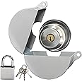 PILISPARK Door Knob Lock Out Device with Padlock, Door Handle Lock - Protects Door Handles from Turning and Entering Keyholes, for Covering Door Handles/Faucets/Valves, Stainless Steel (Silver)
