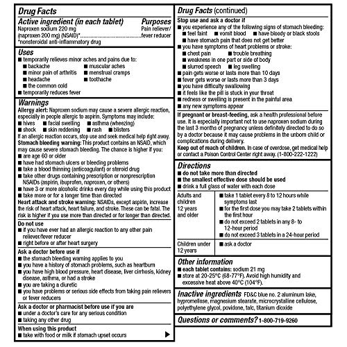 Amazon Basic Care Back & Muscle Pain Naproxen Sodium Tablets, 220 Mg, 24 Count (Pack of 1) - Thumbnail 5