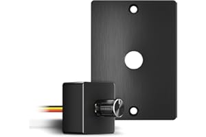 Obeaming 12 Volt PWM LED Dimmer Switch 15A 180W, Push On/Off, Rotary Knob Dimming,12V/24V Light Dimmer for RV Boat Truck Camper Van Trailer Light Fixture, LED Strip Lights (High Side, Black Panel)