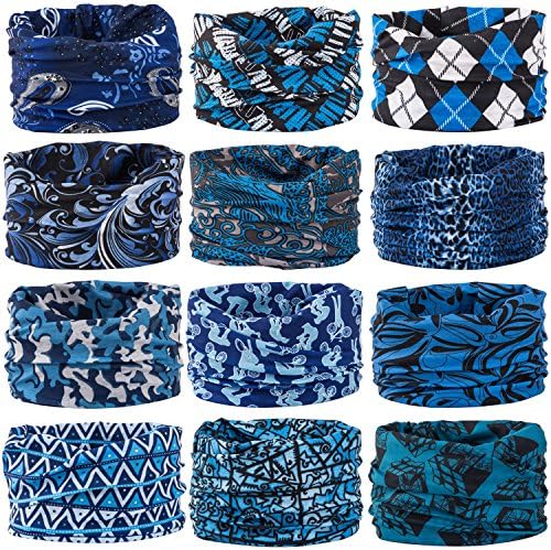 Wide Headbands Headwear Head Wrap Sport Sweatband for Men and Women,Workout,Yoga,12-in-1 12PCS/9PCS/6PCS Multifunction Magic Scarf