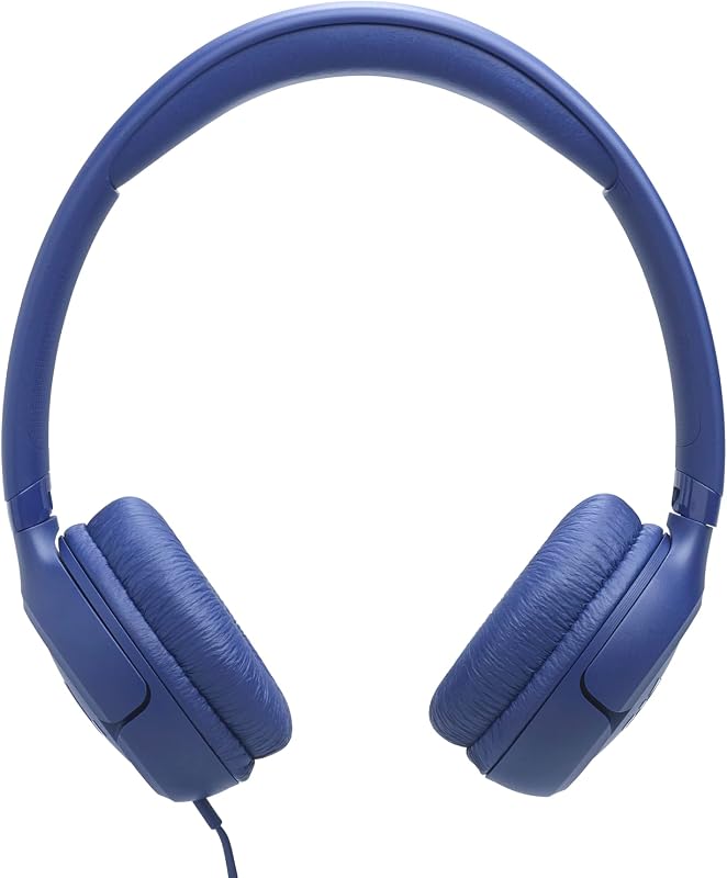 Auscultadores Tune 530 com fio, ajuste confortável, microfone, som JBL Pure Bass, predefinições de equalização, design dobrável e cabo sem emaranhados, preto