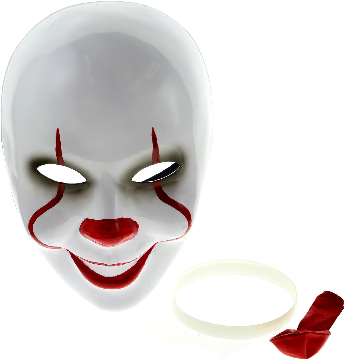 Pennywise Clown Mask - Unisex Cosplay Costume Accessory for Halloween w/ Balloon