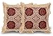 Simhomsen Set of 2 Decorative Lace Throw Pillow Case Shams Cushion Cover, Square 18 × 18 Inches, Vintage Look, Burgundy, only The Cushion Cover, Without Pillow Insert