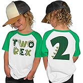 AG AGUU Toddler Boy Birthday Shirts T-Rex Dinosaur Outfit Dino Party T Shirt Short Sleeve Tees Tops Summer Clothes 2-4T