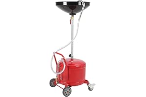 Portable Waste Oil Drainer 8 Gallon Adjustable Height Pneumatic Fluid Drain Tank with Wheels Oil Pan Funnel for Car Truck Oil