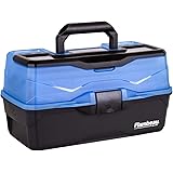Flambeau Outdoors 6383FB 3-Tray Classic Tray Tackle Box, Portable Tackle Organizer, Frost Blue/Black