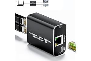 LUKFOCAB Gigabit Ethernet Splitter 1 to 2, 1000Mbps Ethernet Cable Splitter, Rj45 Internet Splitter with USB Power Cable, LAN