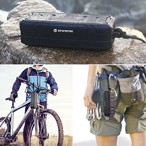 Zoweetek 20W Outdoor Waterproof Portable Wireless Bluetooth Speaker with 24-Hour Playtime, TWS Function, Loud Stereo Sound, Rich Bass, Shockproof, Dust-proof