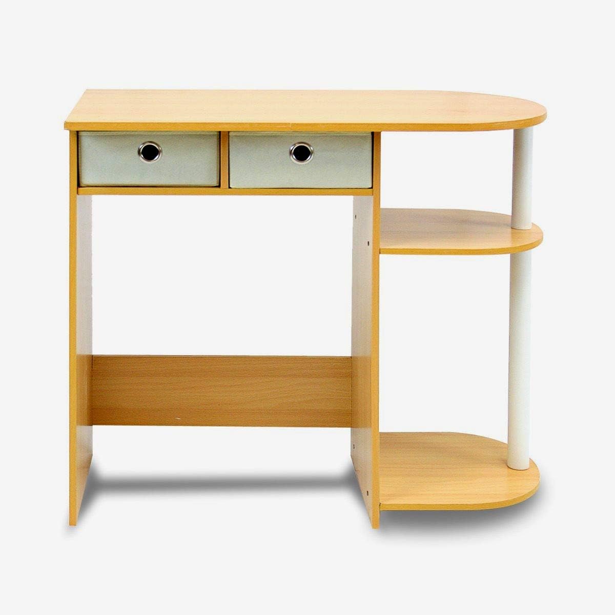 Amazon Com Wooden Computer Desk With Drawers And 2 Shelves White