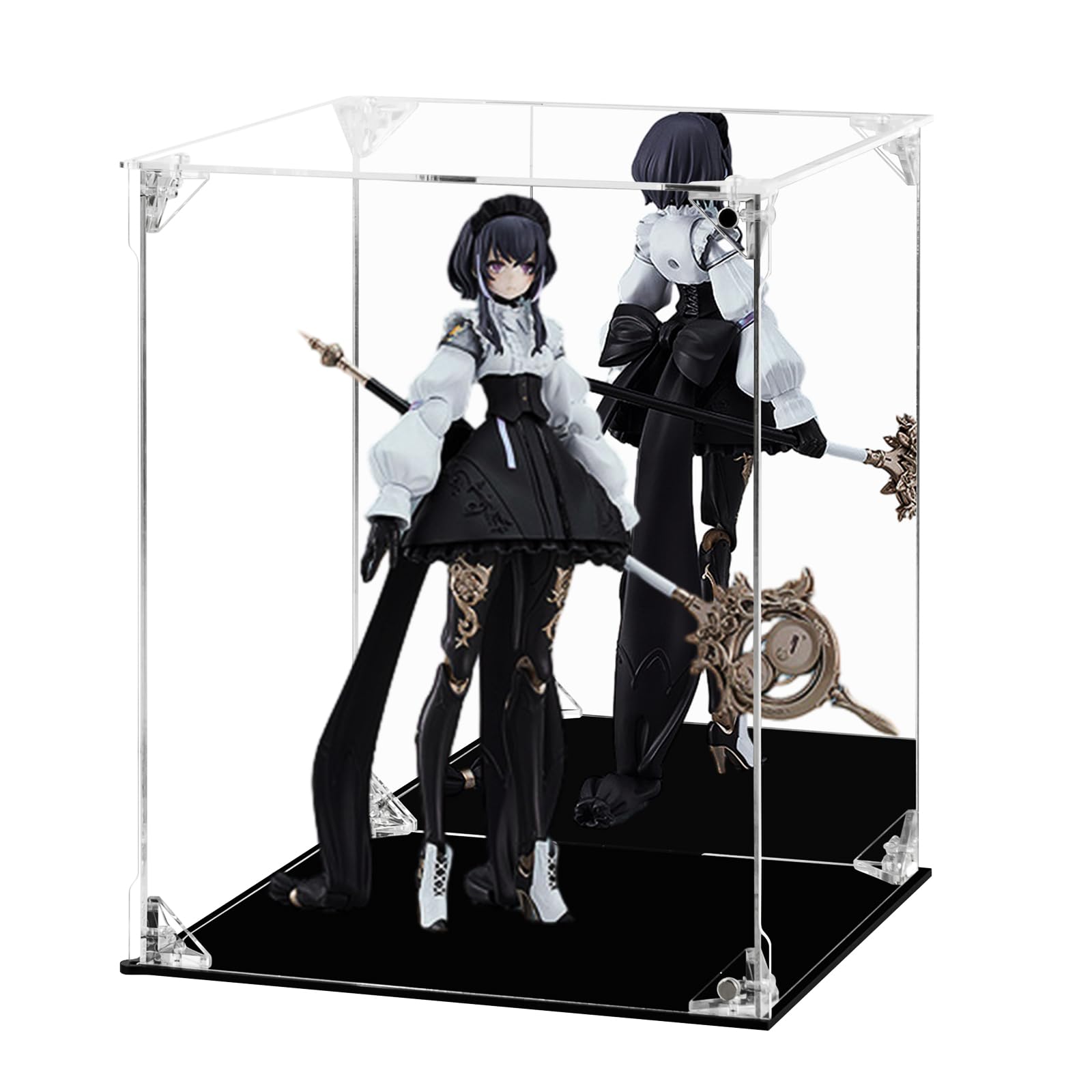 FHMIDIC Acrylic Display Case, Clear Model Display Case with Mirrored Back, Dustproof Showcase Alternative Glass Display Case for Collectibles, Models, Figures, Lego, Toys (20x20x25cm) — image 1