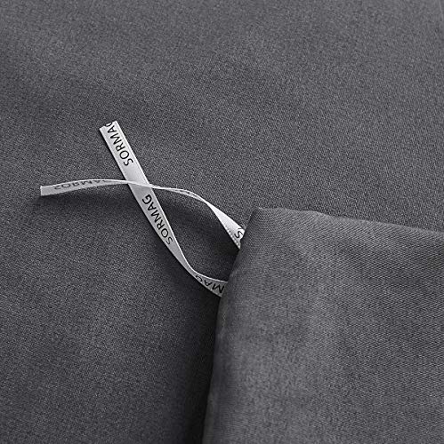 SORMAG Queen Duvet Cover 3 Piece Set, Microfiber Duvet Cover, Ultra Soft and Easy Care, Simple Style Bedding Set with Zipper Close, Gray - Queen - Thumbnail 5