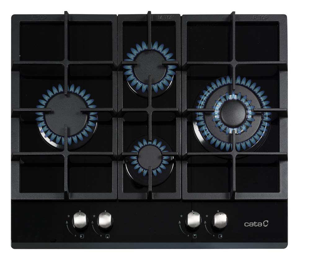 CATA 8041500 Model LCI 6031 WH 4 Gas Burner Hob, 9.2kW, Black, Large