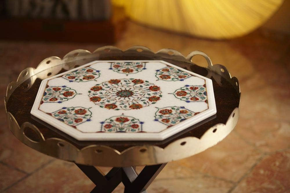 SOSPL Handmade Marble Inlay Table Top (21 Inches)