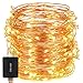 LED String Lights,Oak Leaf 39.37ft 120 LED Flexible Starry Fairy Copper Lights With Power Adapter for Party Home Bedroom Wedding,Warm White